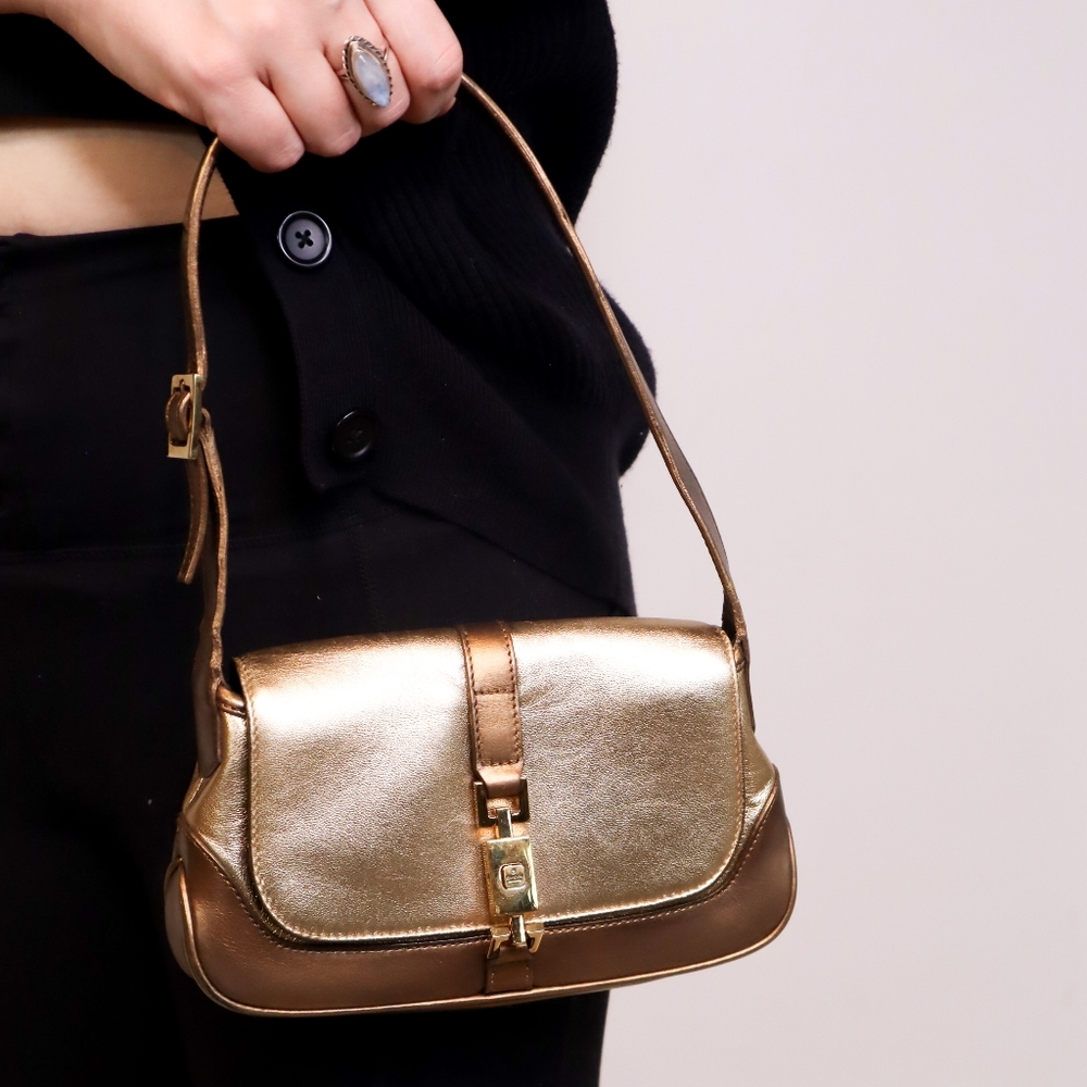 GUCCI Mini Jackie Gold Metallic Handbag